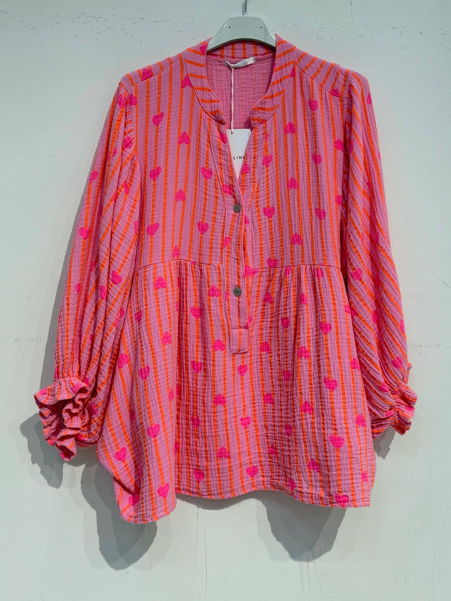 NOELINE - Printed cotton gauze blouse 2431-07