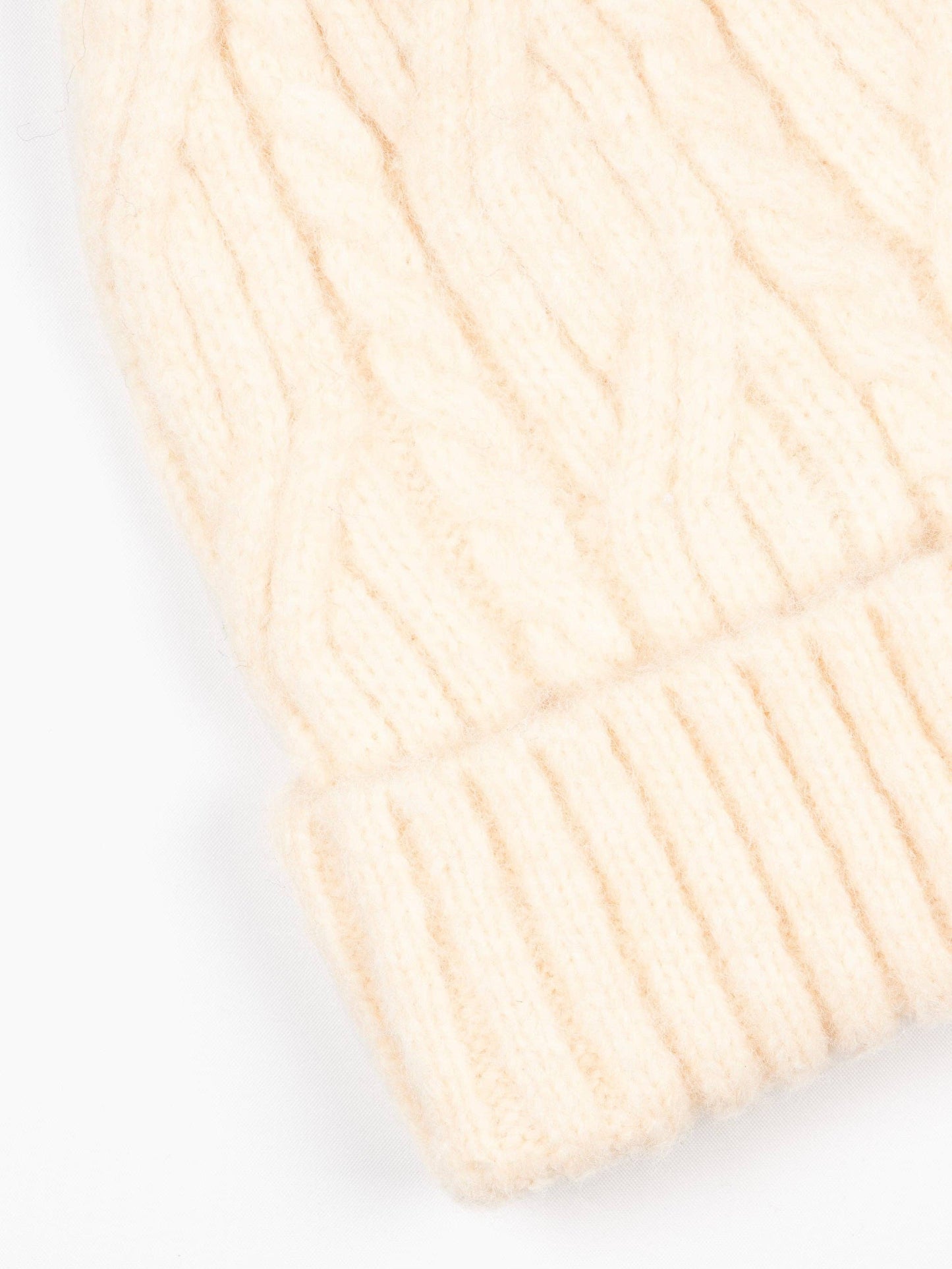 Sarta Accessories - Tatum Beanie Hat - Cream, Cable Knit