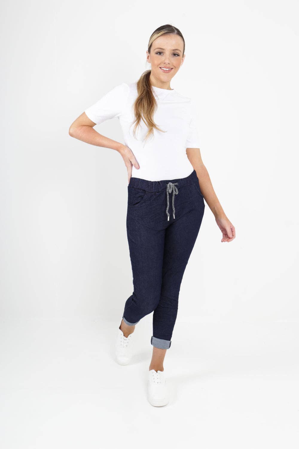 Miss Bold - Italian Denim Look Stretch Magic Pants