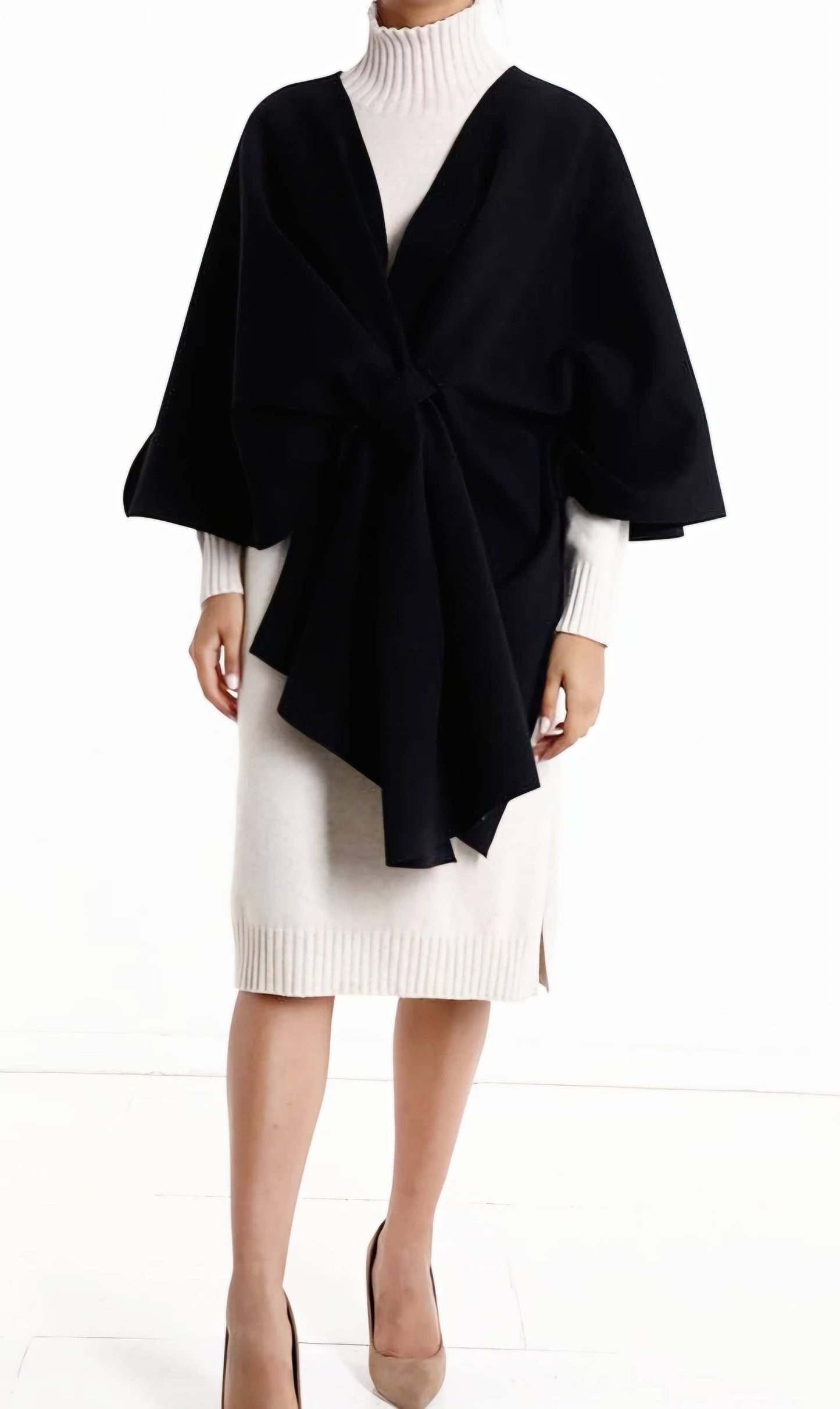 Kurt Muller - Knot Wrap Cape Poncho Knit