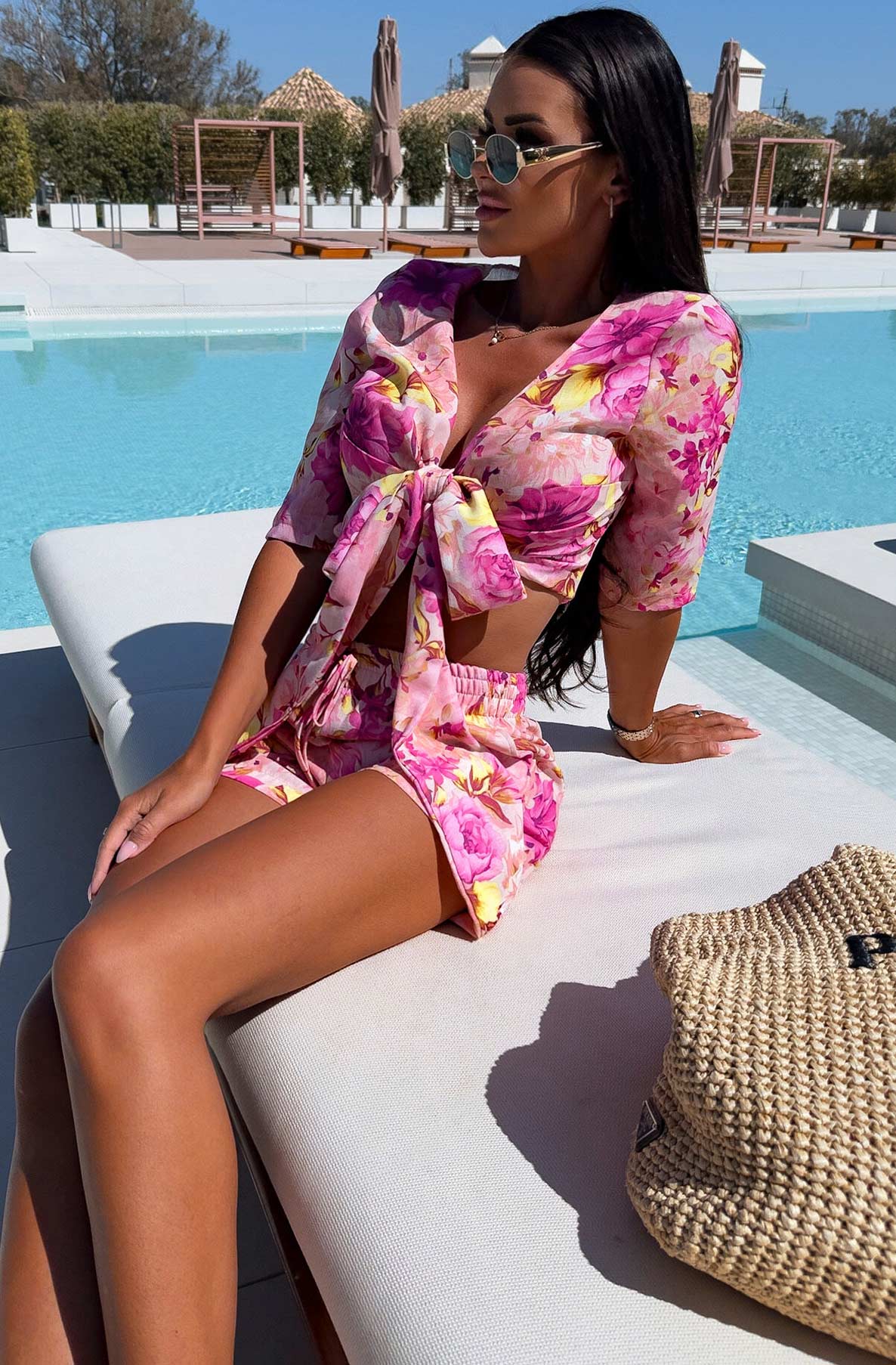 Catwalk Wholesale - Garcia Floral Two Piece Co-Ord Set-Pink