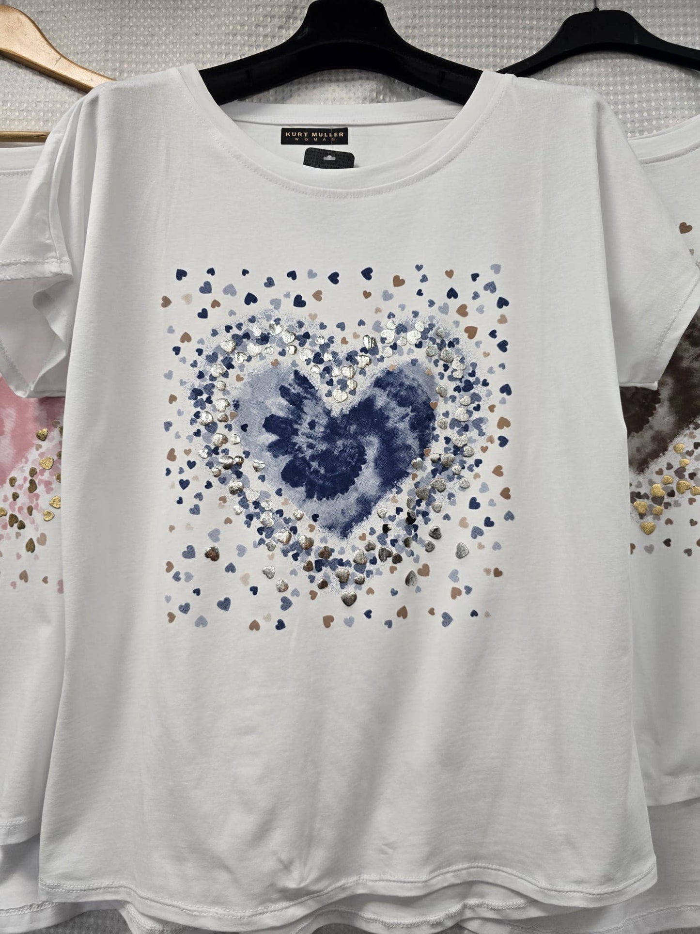 Kurt Muller - Tye Dye Heart Cotton T-Shirt Top