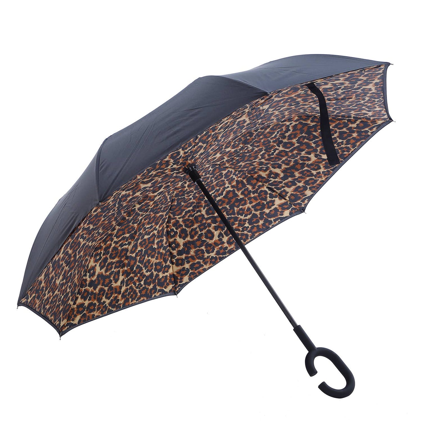 PEACH ACCESSORIES - F716-2 upside down umbrella in Leopard print