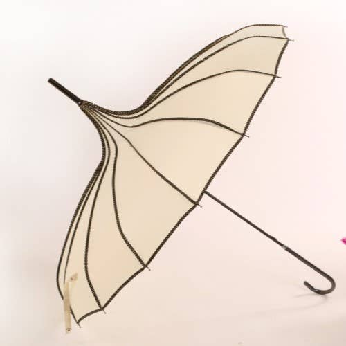 PEACH ACCESSORIES - Elegant Pagoda Umbrella with Black Trim TW014