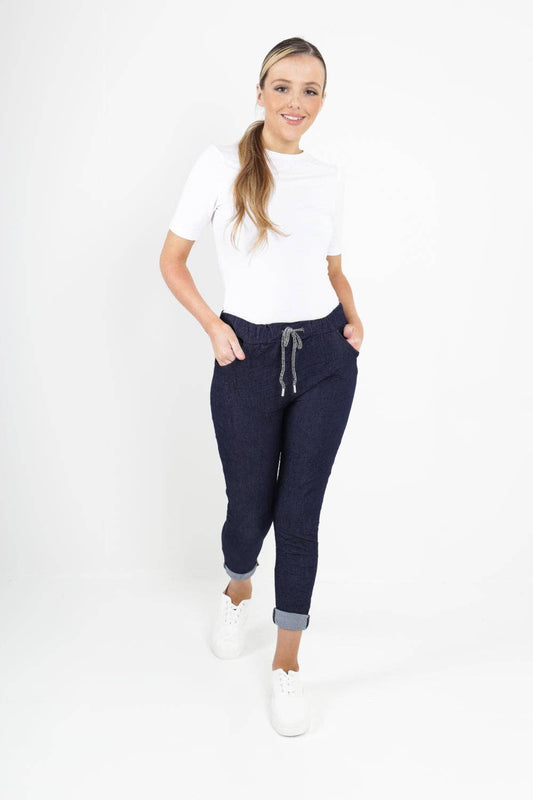 Miss Bold - Italian Denim Look Stretch Magic Pants