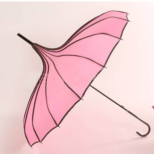 PEACH ACCESSORIES - Elegant Pagoda Umbrella with Black Trim TW014