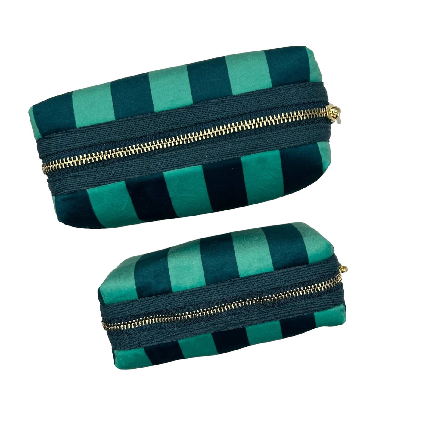 Sixton London - Teal stripe make-up bag & Royal Blue Insect pin