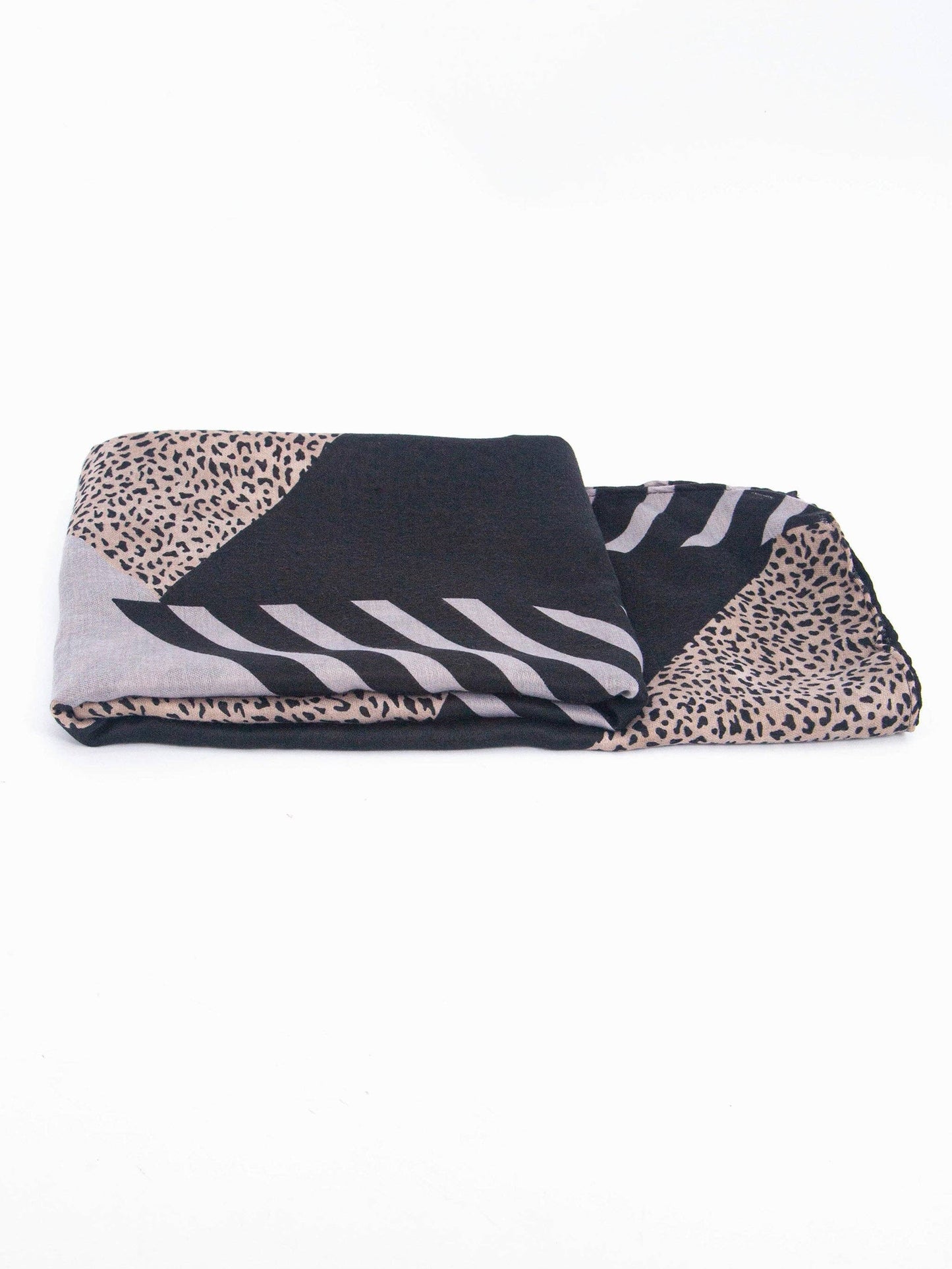 Sarta Accessories - Jodi Lightweight Scarf - Black, Animal Stripe