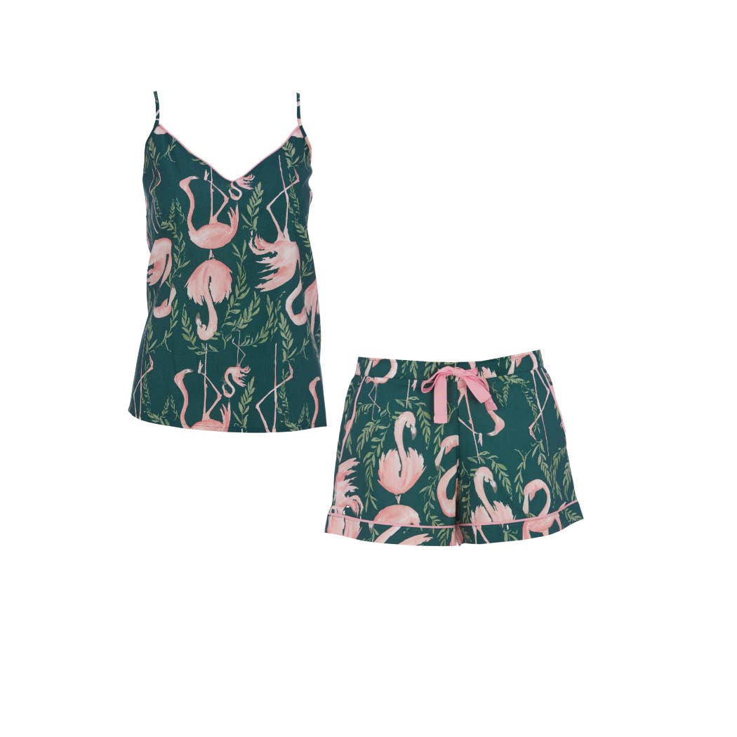 Cyberjammies - Ivy Green Flamingo Cami and Short Set