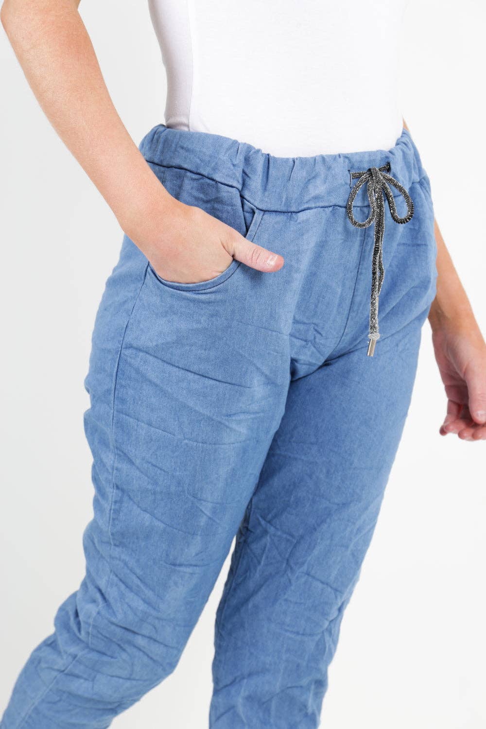 Miss Bold - Italian Denim Look Stretch Magic Pants