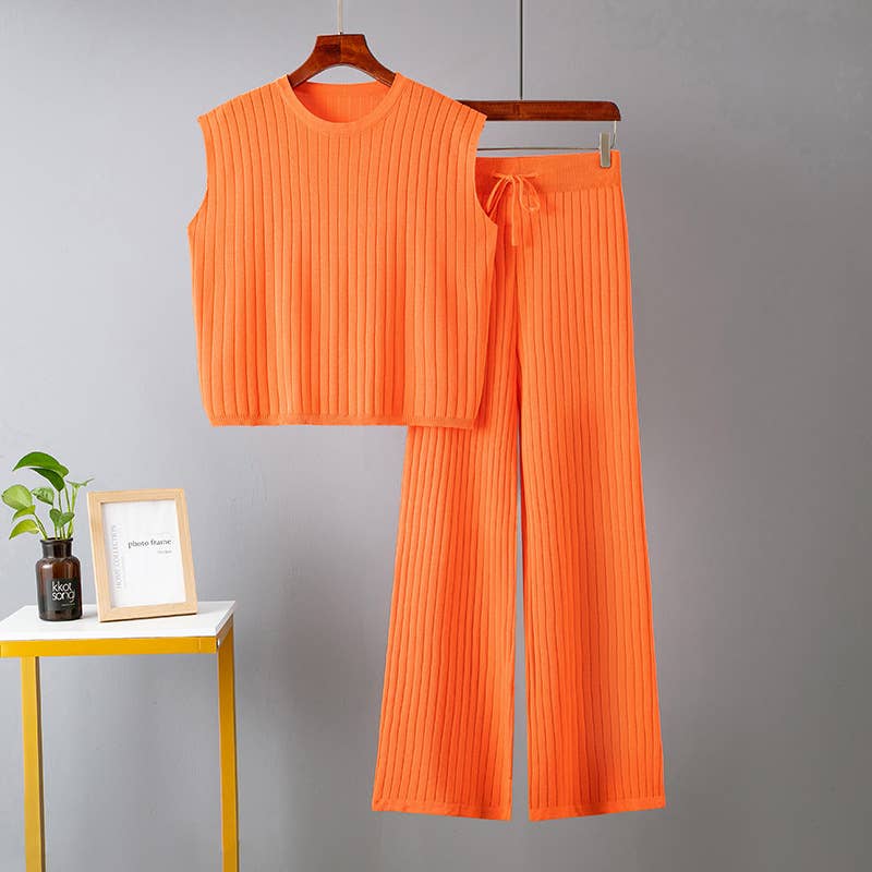 PEACH ACCESSORIES - Soft & Stylish Knit Top and Pant Set SET155