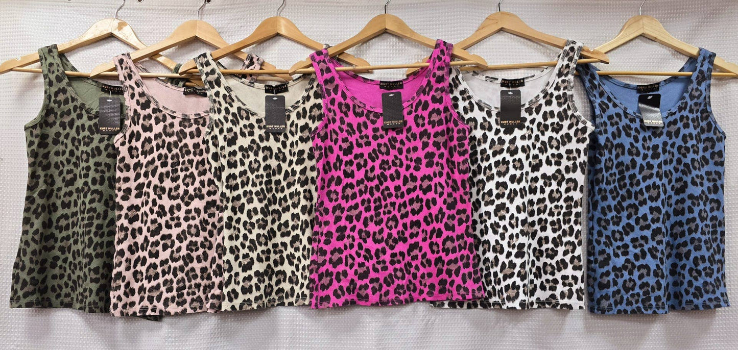 Kurt Muller - Leopard Cotton Ribbed Vest