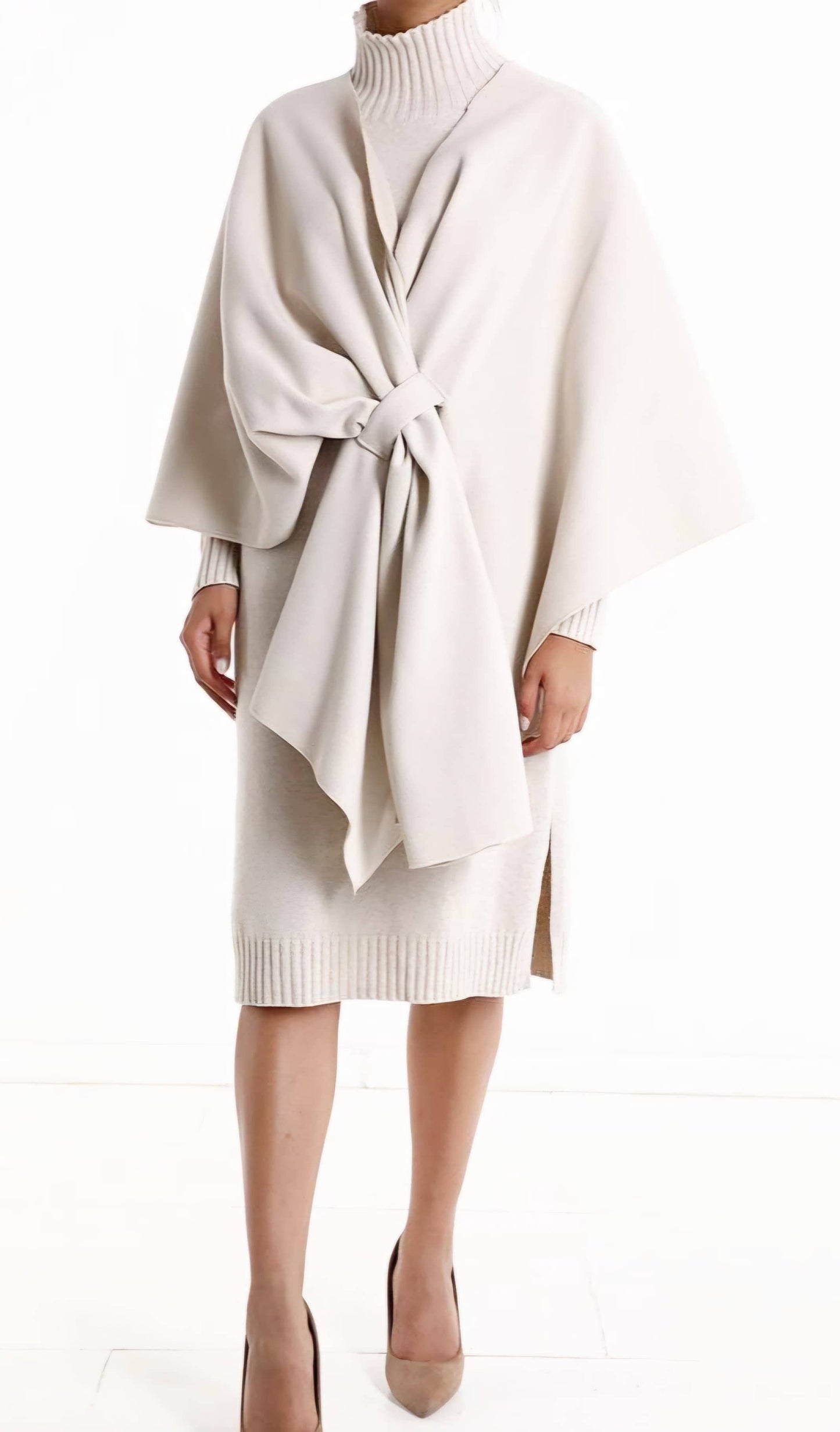 Kurt Muller - Knot Wrap Cape Poncho Knit