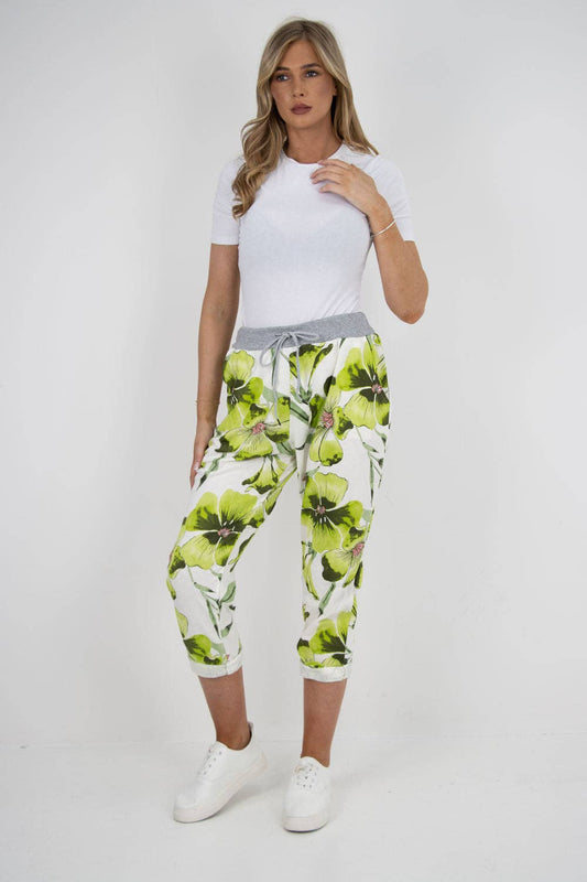 Miss Bold - Italian Floral Printed Cotton Ladies Trouser