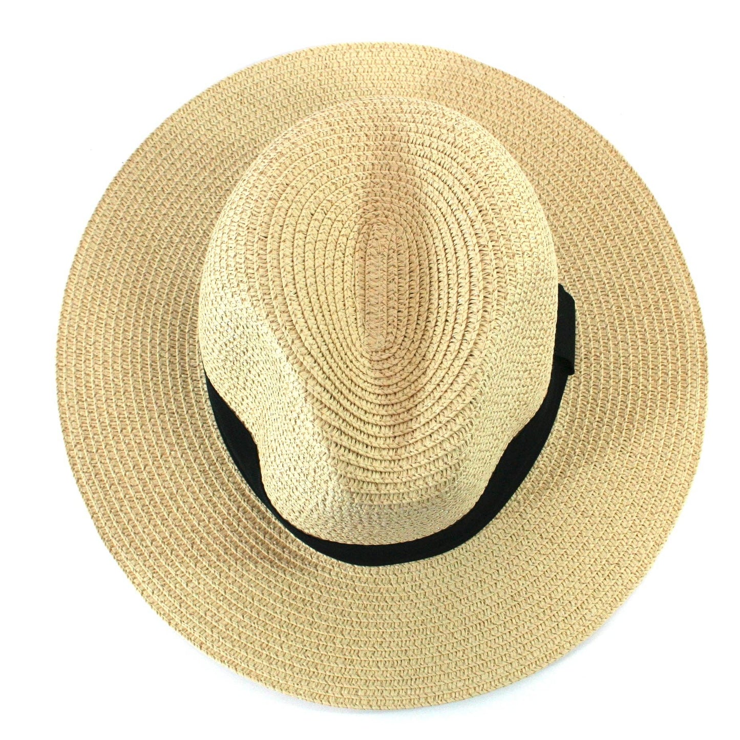 Black Ginger - Panama Style Foldable Sun Hat in Bag - Medium (57cm)