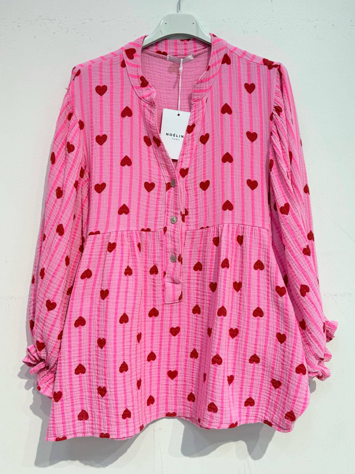 NOELINE - Printed cotton gauze blouse 2431-07