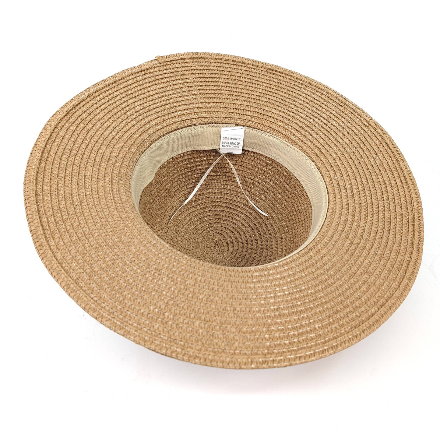Black Ginger - Gold Leaf Cloche Foldable Hat - Dark Natural (57cm)