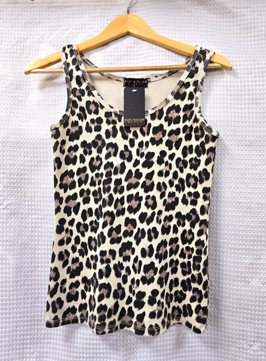 Kurt Muller - Leopard Cotton Ribbed Vest