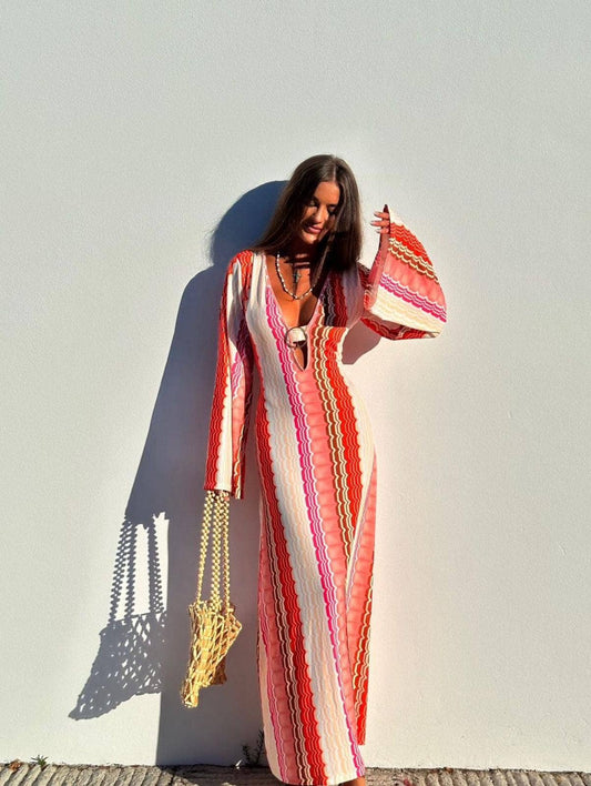 LORIANE - 6758 Printed long dress
