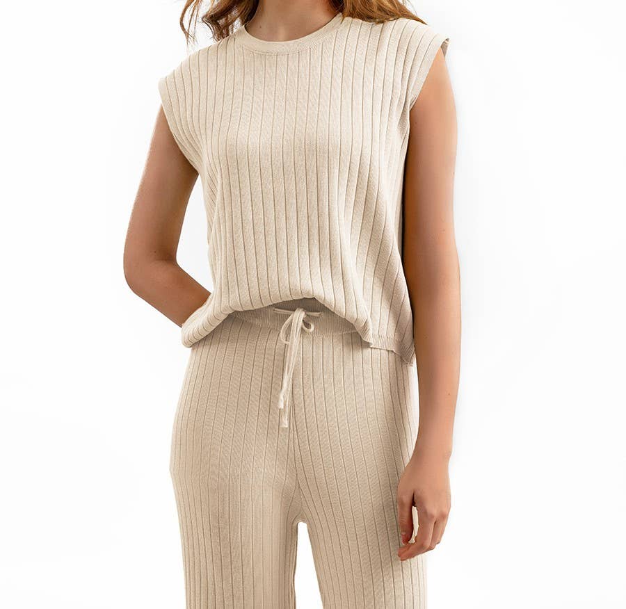 PEACH ACCESSORIES - Soft & Stylish Knit Top and Pant Set SET155