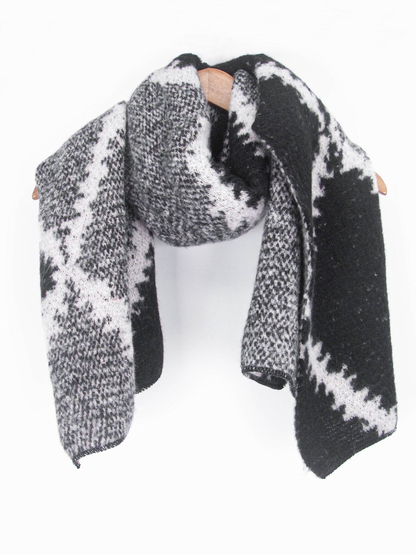 Sarta Accessories - Dove Heavyweight Scarf - Grey/Black, Crosshatch