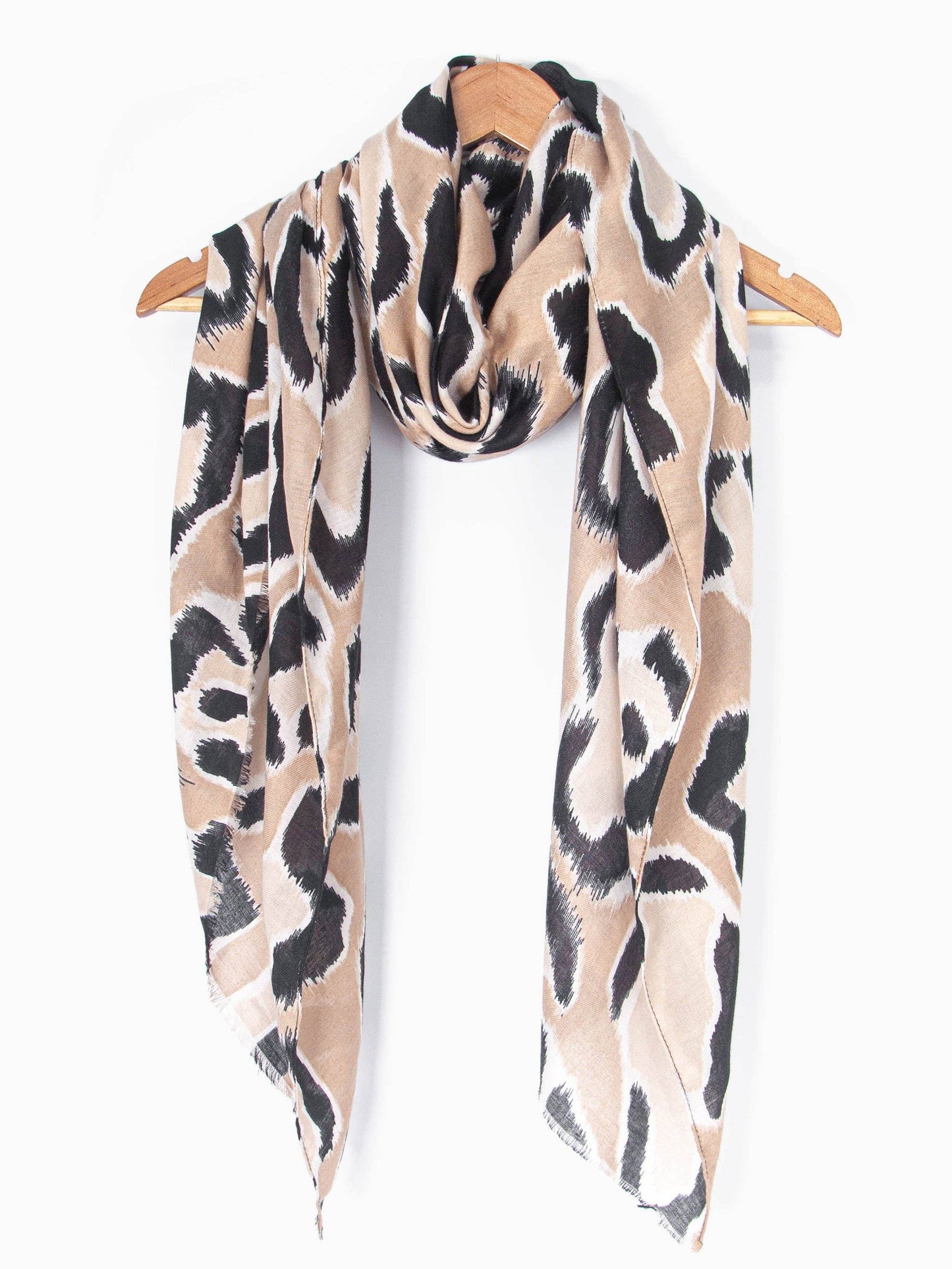 Sarta Accessories - Laura Lightweight Scarf - Neutral, Large Leopard