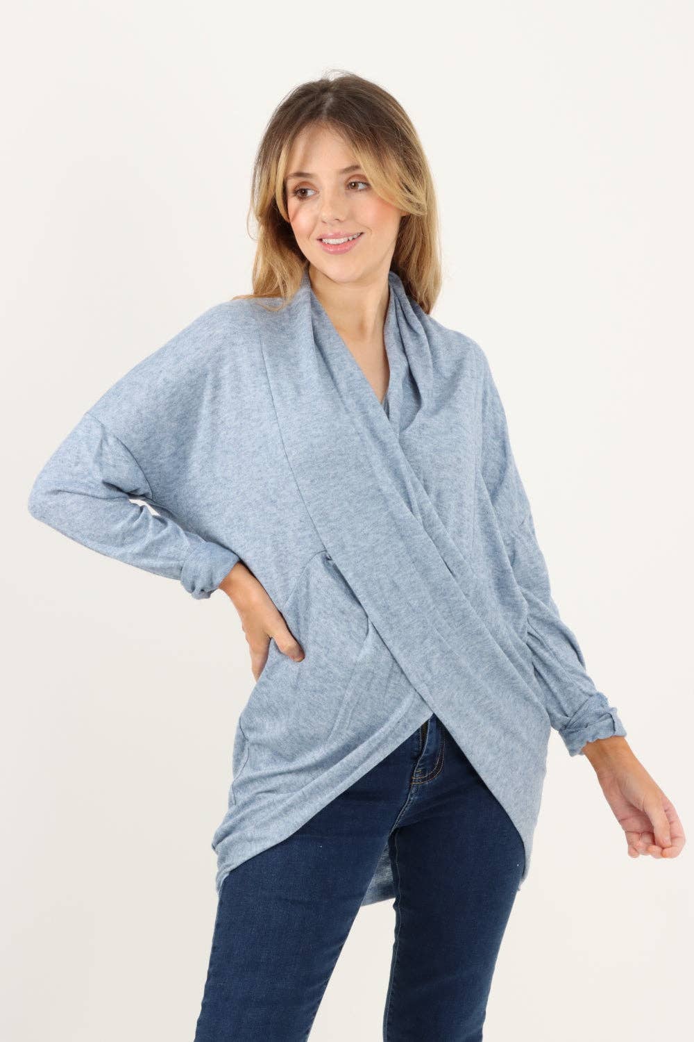 Miss Bold - Italian Soft Knit Wrap Top
