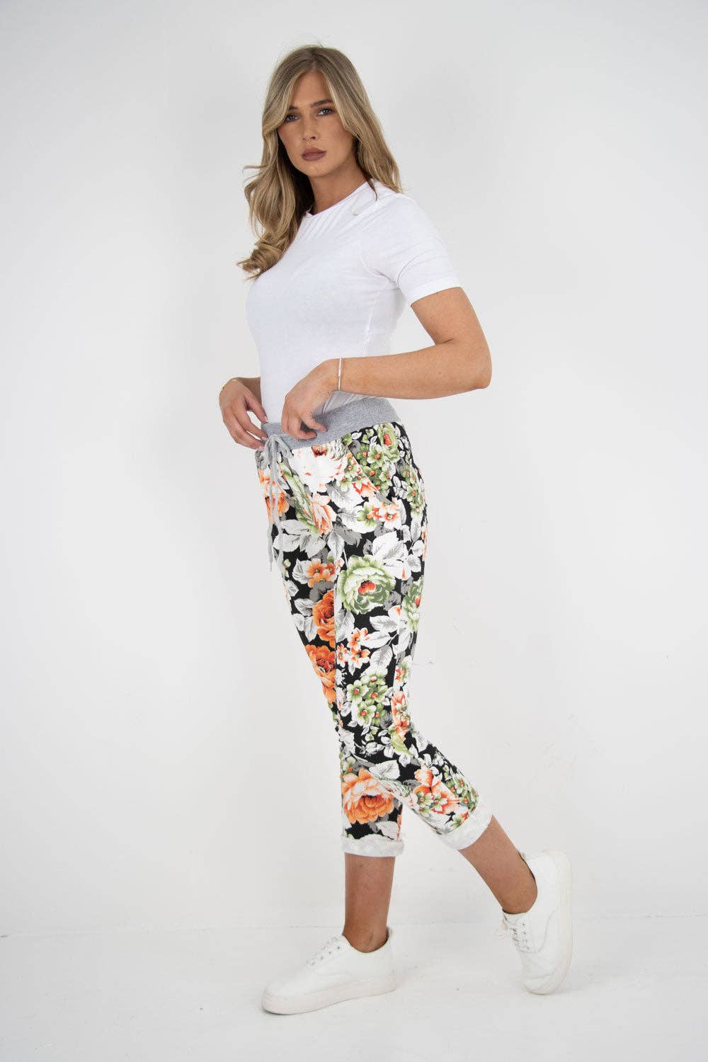 Miss Bold - Italian Floral Printed Cotton Ladies Trouser