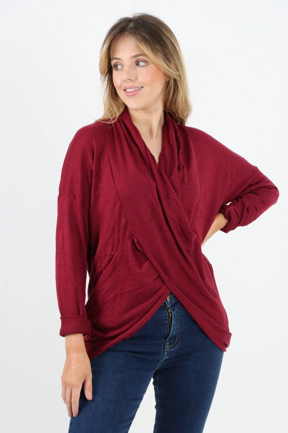 Miss Bold - Italian Soft Knit Wrap Top