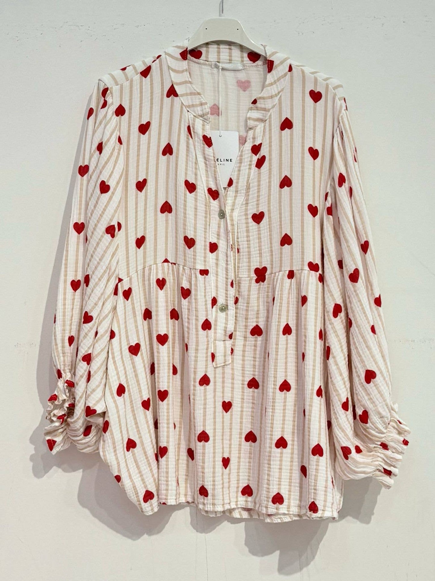 NOELINE - Printed cotton gauze blouse 2431-07