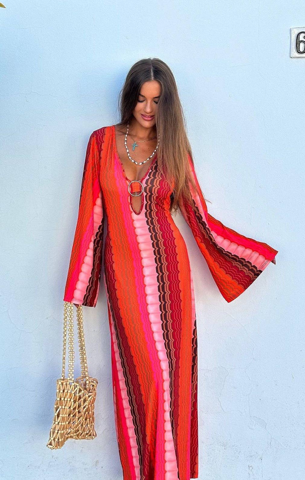 LORIANE - 6758 Printed long dress