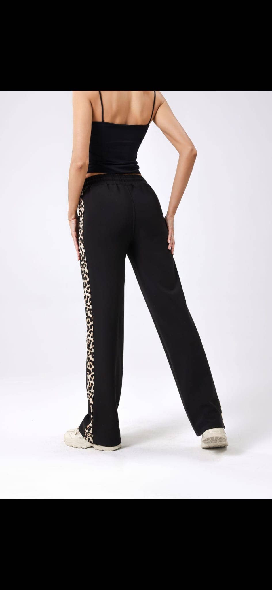 Kurt Muller - Wide Leg Leopard Trim Trousers