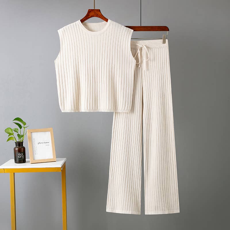 PEACH ACCESSORIES - Soft & Stylish Knit Top and Pant Set SET155