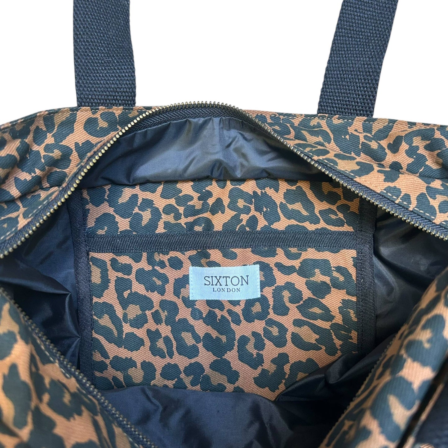 Sixton London - Brown Leopard print tote bag - small
