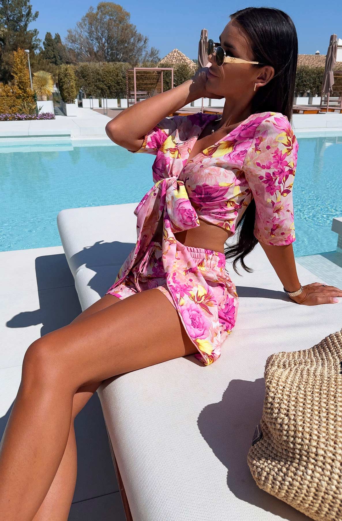 Catwalk Wholesale - Garcia Floral Two Piece Co-Ord Set-Pink