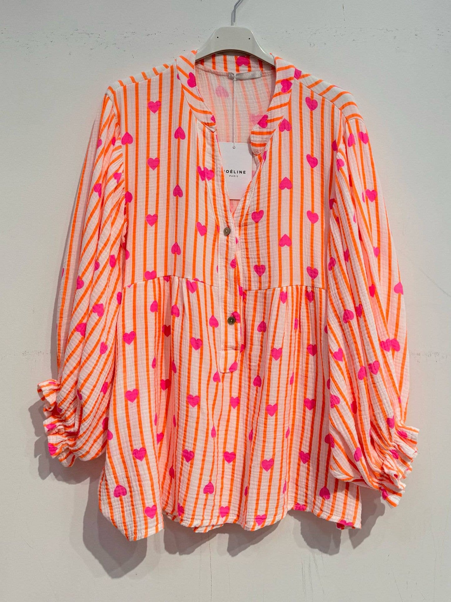 NOELINE - Printed cotton gauze blouse 2431-07