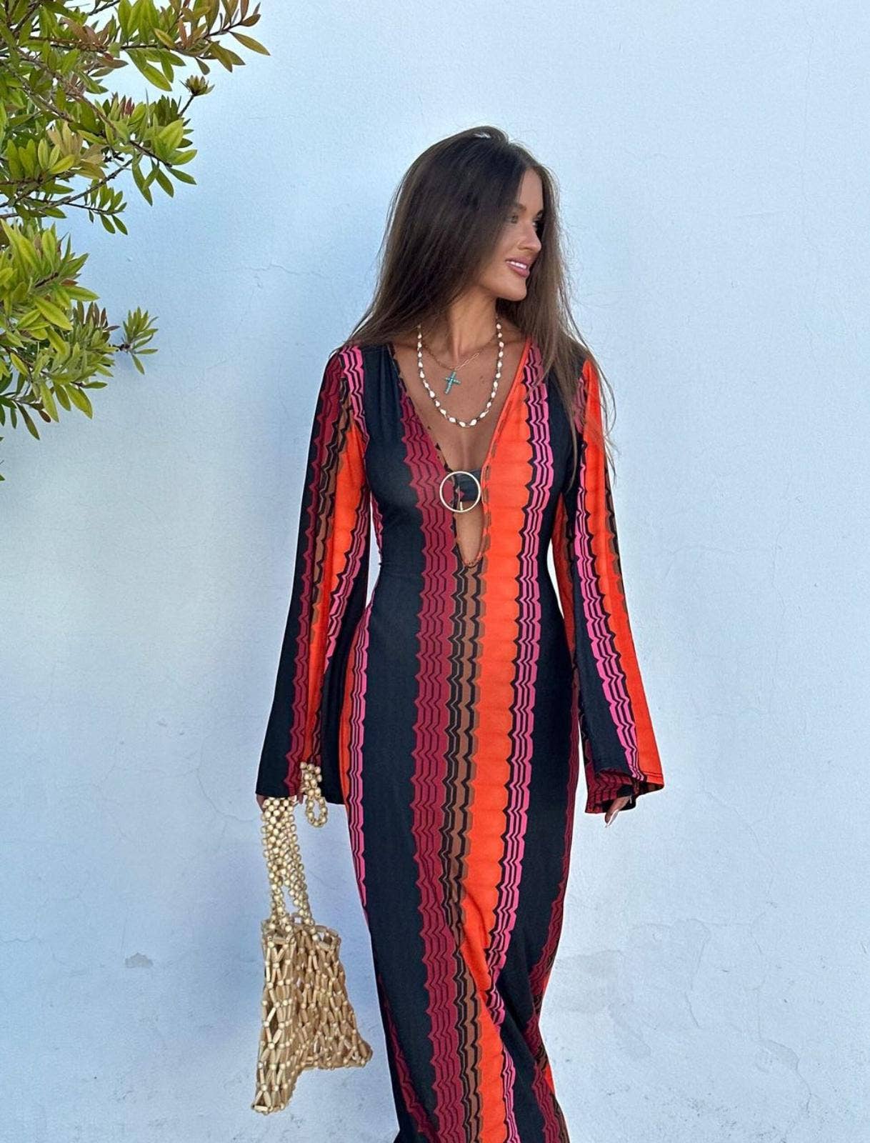 LORIANE - 6758 Printed long dress