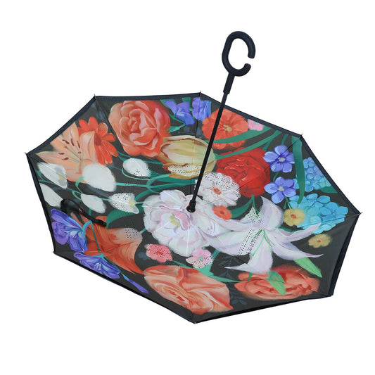 PEACH ACCESSORIES - Floral Symphony Reversable Umbrella F916