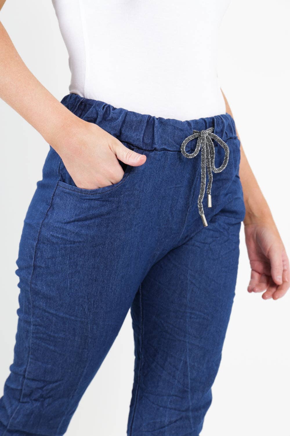 Miss Bold - Italian Denim Look Stretch Magic Pants