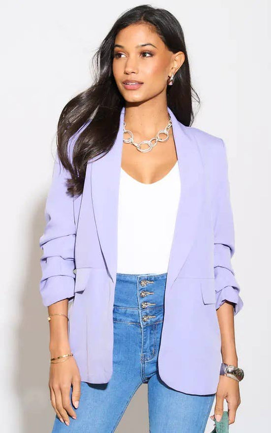 Kurt Muller - Oversized Rouched Sleeve Blazer