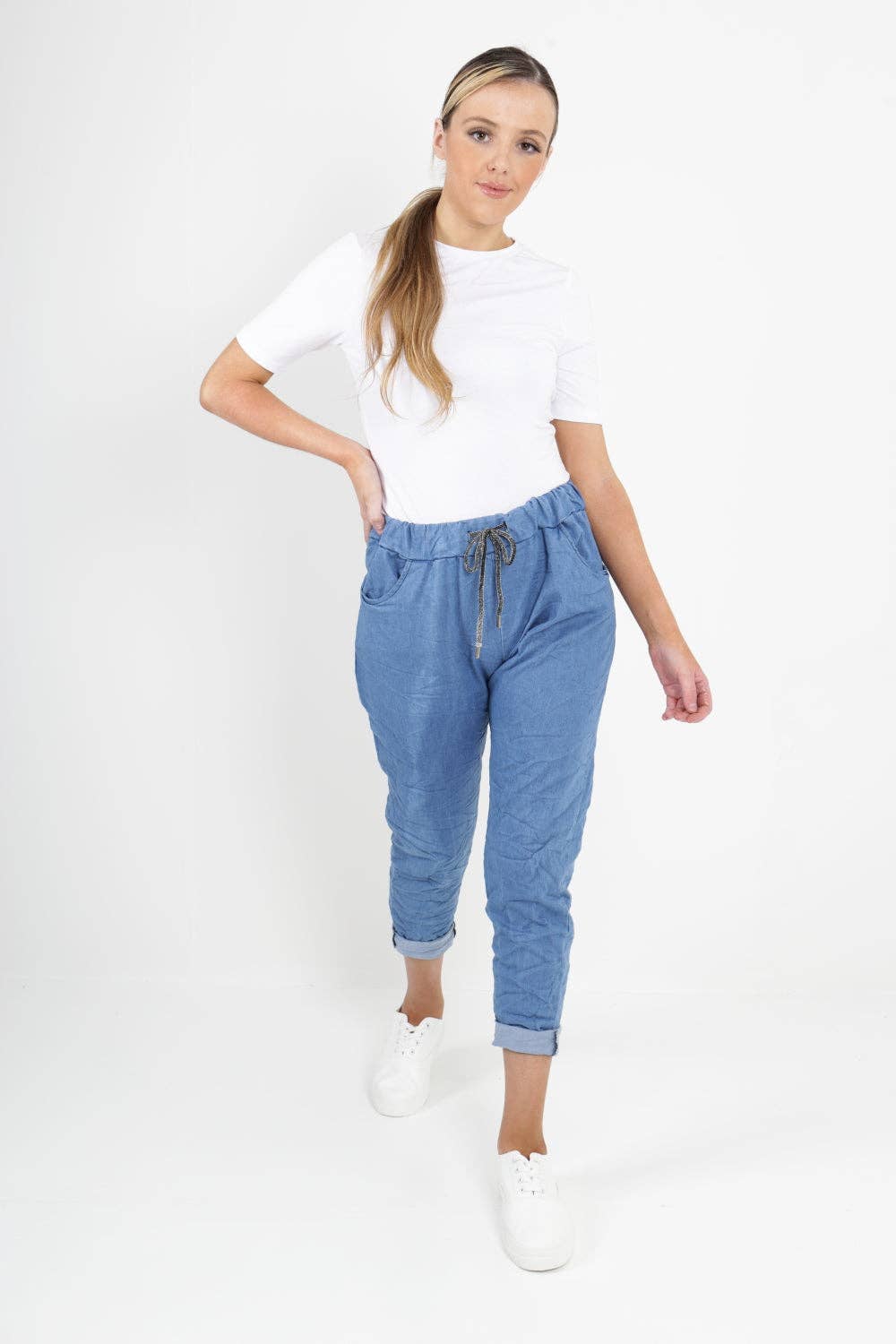 Miss Bold - Italian Denim Look Stretch Magic Pants