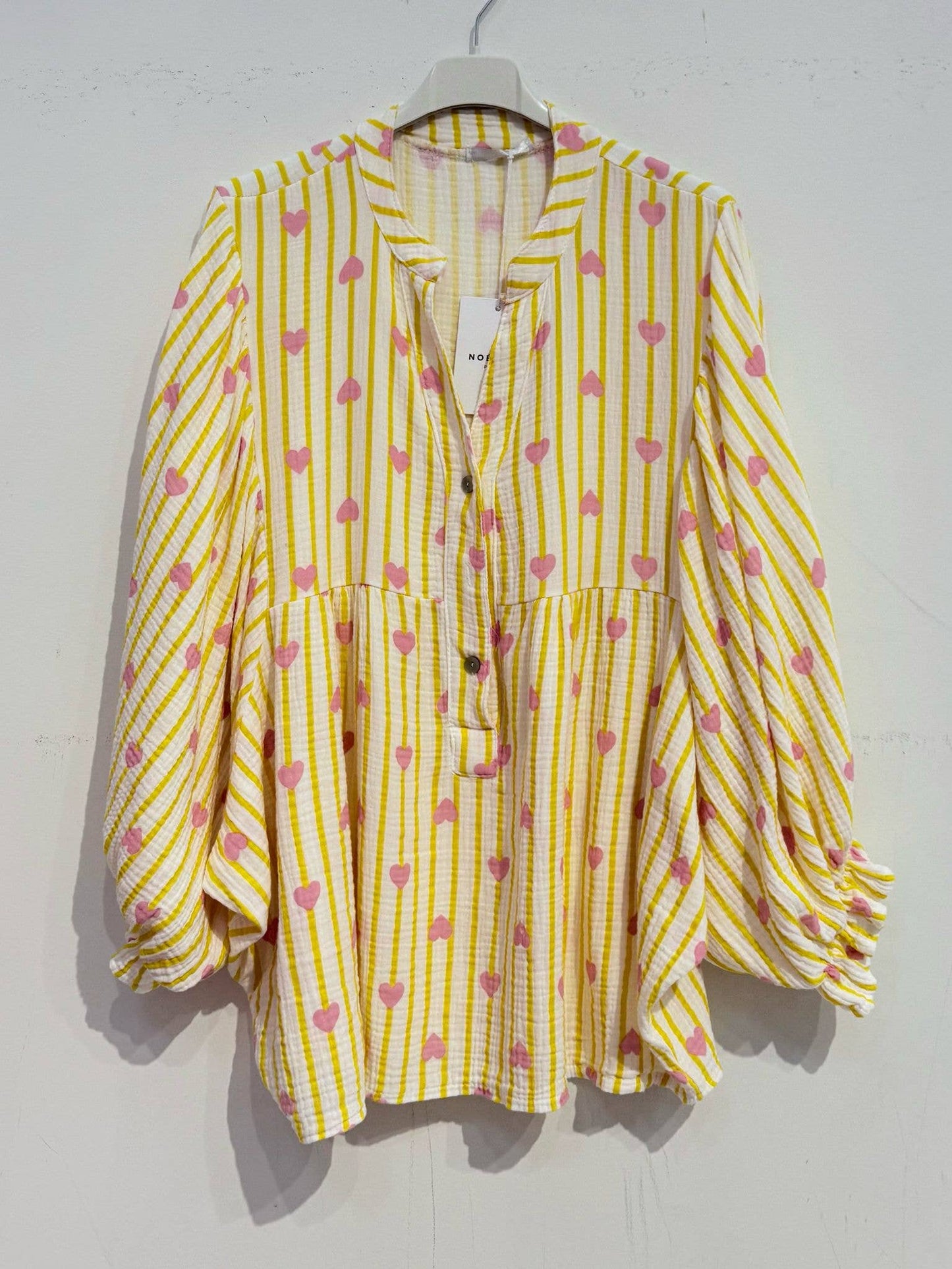 NOELINE - Printed cotton gauze blouse 2431-07