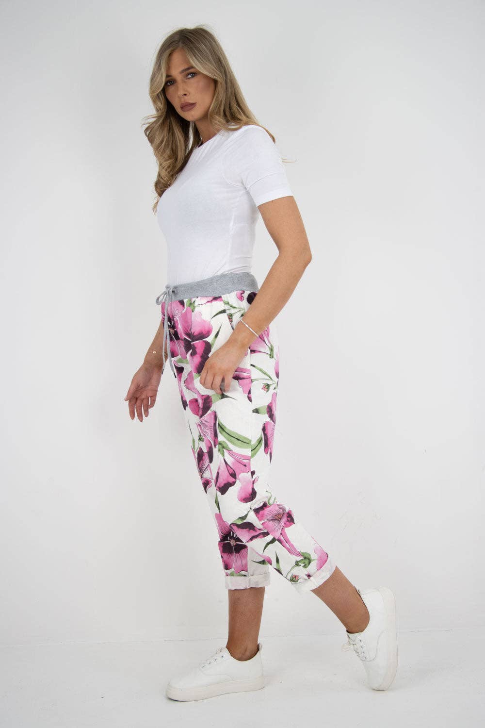 Miss Bold - Italian Floral Printed Cotton Ladies Trouser