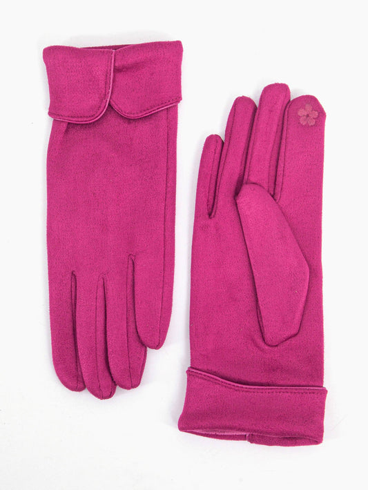 Sarta Accessories - Tori Scalloped Cuff Gloves - Fuchsia