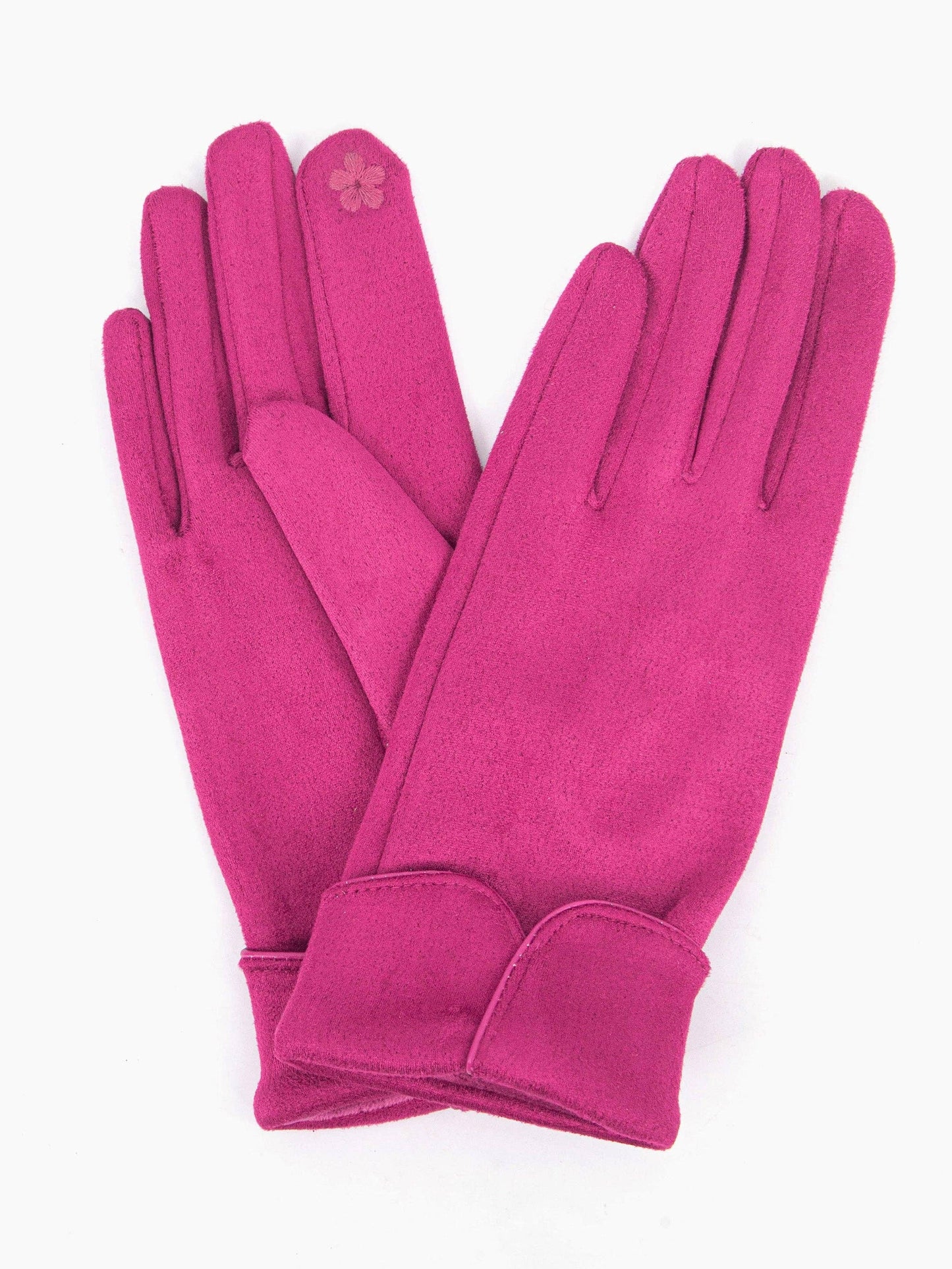 Sarta Accessories - Tori Scalloped Cuff Gloves - Fuchsia