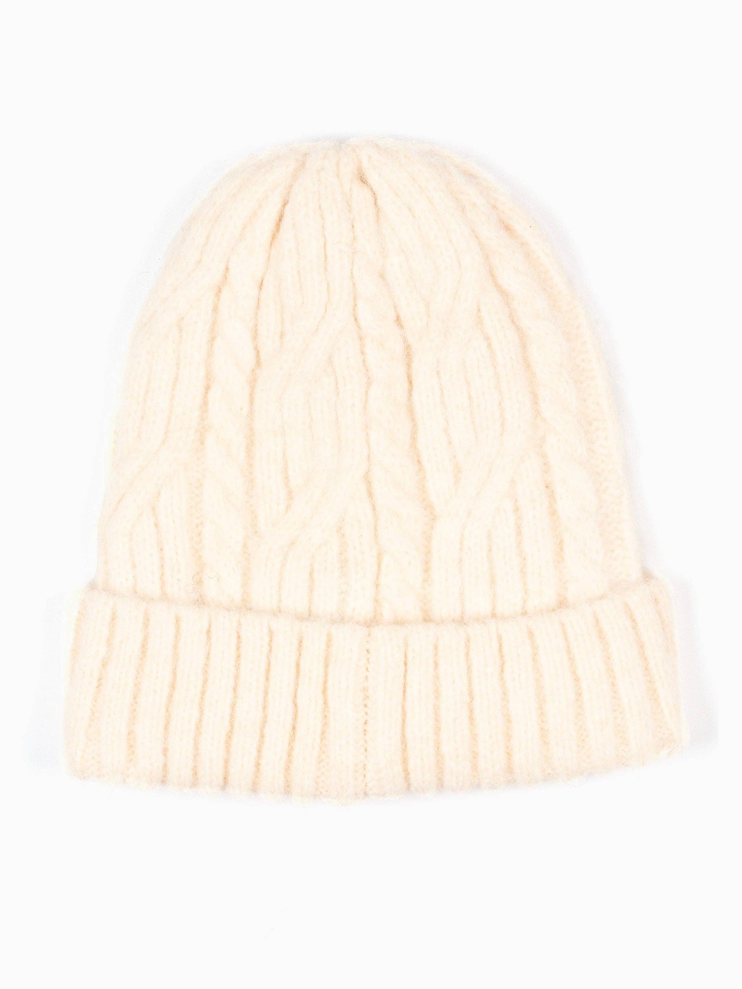 Sarta Accessories - Tatum Beanie Hat - Cream, Cable Knit