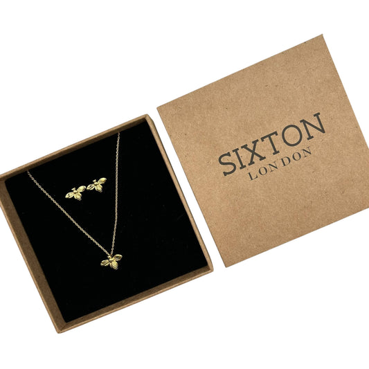 Sixton London - Core Range Tiny Bee Jewellery Set