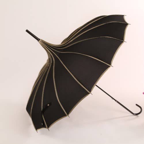 PEACH ACCESSORIES - Elegant Pagoda Umbrella with Black Trim TW014