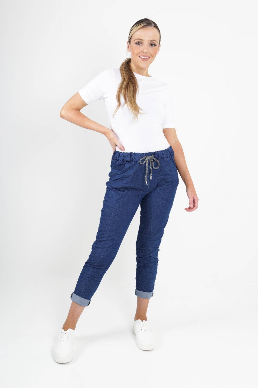 Miss Bold - Italian Denim Look Stretch Magic Pants