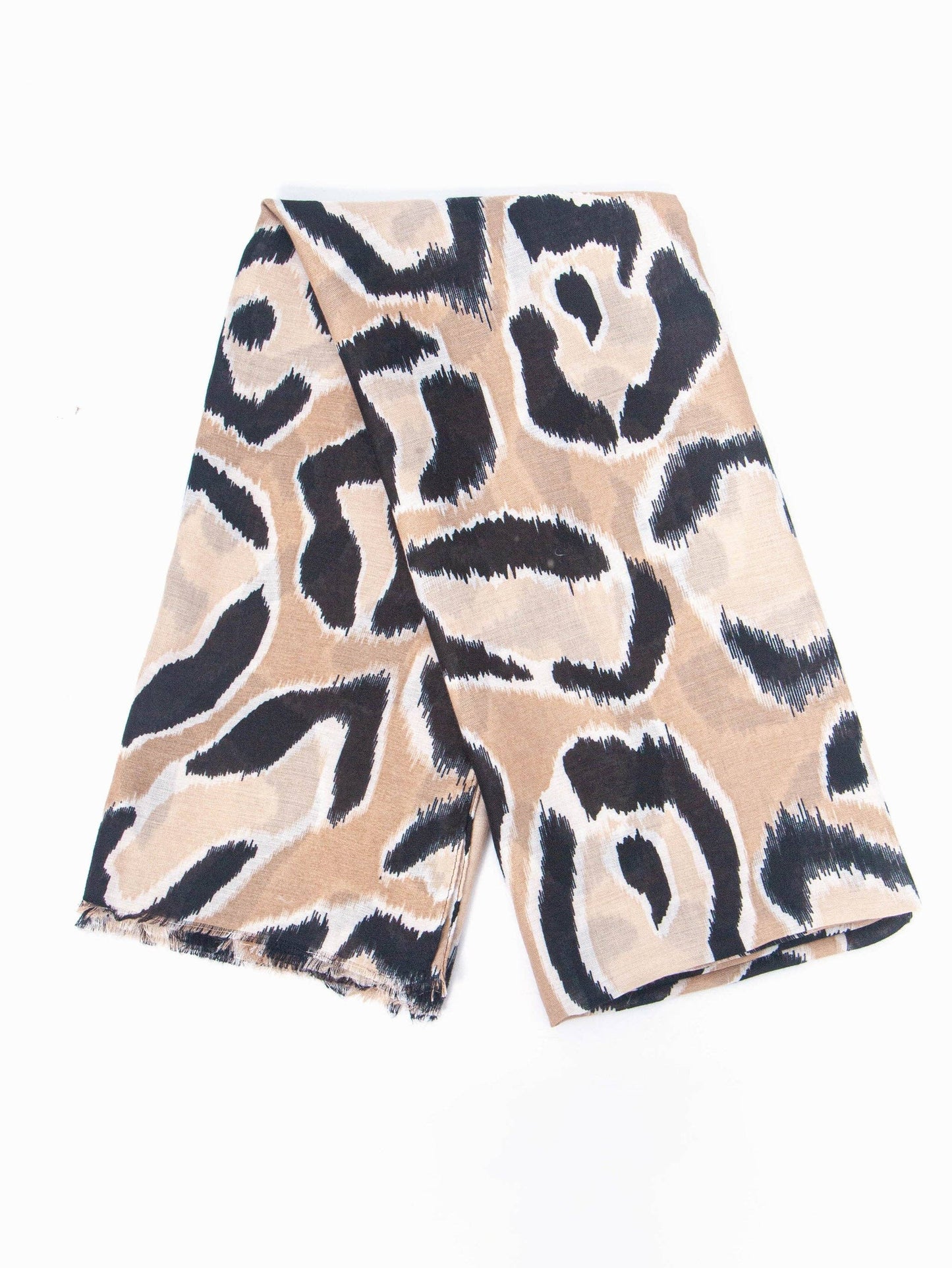 Sarta Accessories - Laura Lightweight Scarf - Neutral, Large Leopard